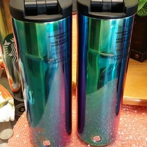 Starbucks lot of 2 Tumblers Oil Slick